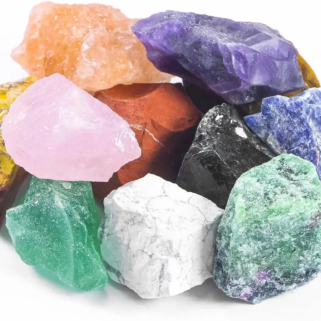 1000-Carat Bulk Mixed-Color Natural Rough Stone Crystal Combination - Natural Stones, Ideal for Craftsmen, Home Decoration and DIY Projects, Vivid Colors, Unique Shapes summerwins