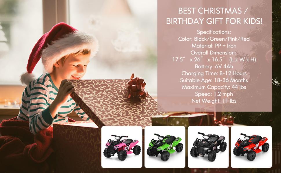 Costzon 6V/12V Ride-On ATV, Battery Powered Electric ATV Car w/ Wide Seat, Lights, 4 Wheels Quad Car,Father's Day Gift Costzon 6V/12V Ride-On ATV, Battery Powered Electric ATV Car w/ Wide Seat, Lights, 4 Wheels Quad Car,Father's Day Gift