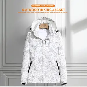 Women's Waterproof Jacket Outdoor Lightweight Hooded Raincoat for Hiking Travel Removable brim