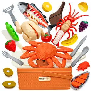 Cut & Play Food Toy Set for Kids, Picnic and Kitchen Pretend Play Toys