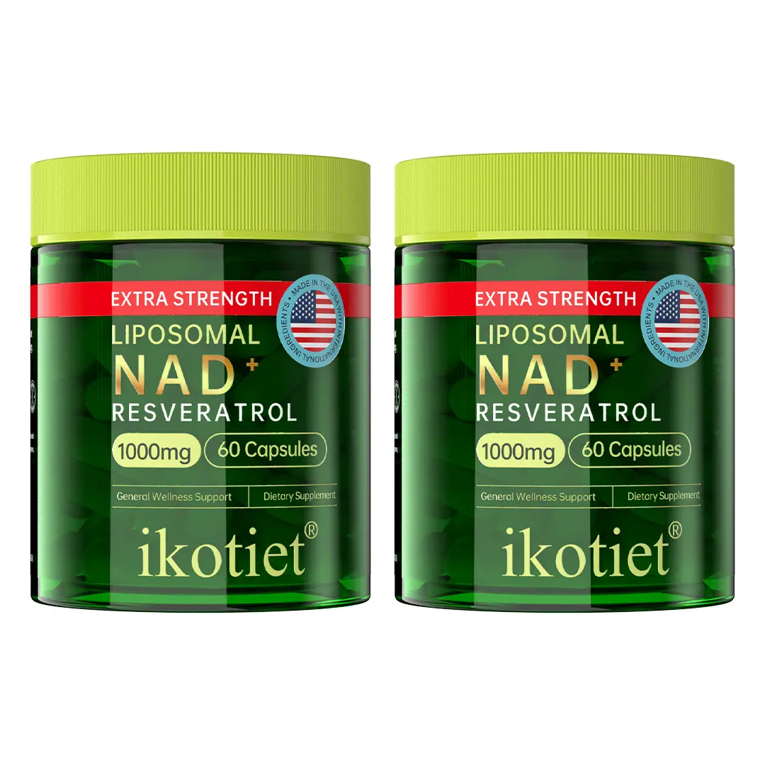 IKOTIET Men's Edible Dietary Energy Shot Pack - NAD, Resveratrol, NMN Anti-Aging Supplement with Creatine Monohydrate, Magnesium, Vitamin C, Probiotics, Gluten-Free, Vegan Testosterone Support for US Fitness Endurance, Energy Boost, Metabolism Health