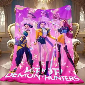K-Pop Devil Hunter Dream Blanket, Soft and Warm, Suitable for Fans, Women, Girls, and Children.A Cozy Nap Blanket, Perfect for Everyday Decoration or Relaxation.An Ideal Choice for Living Room Sofas, Christmas Gifts, and Birthday Decorations.