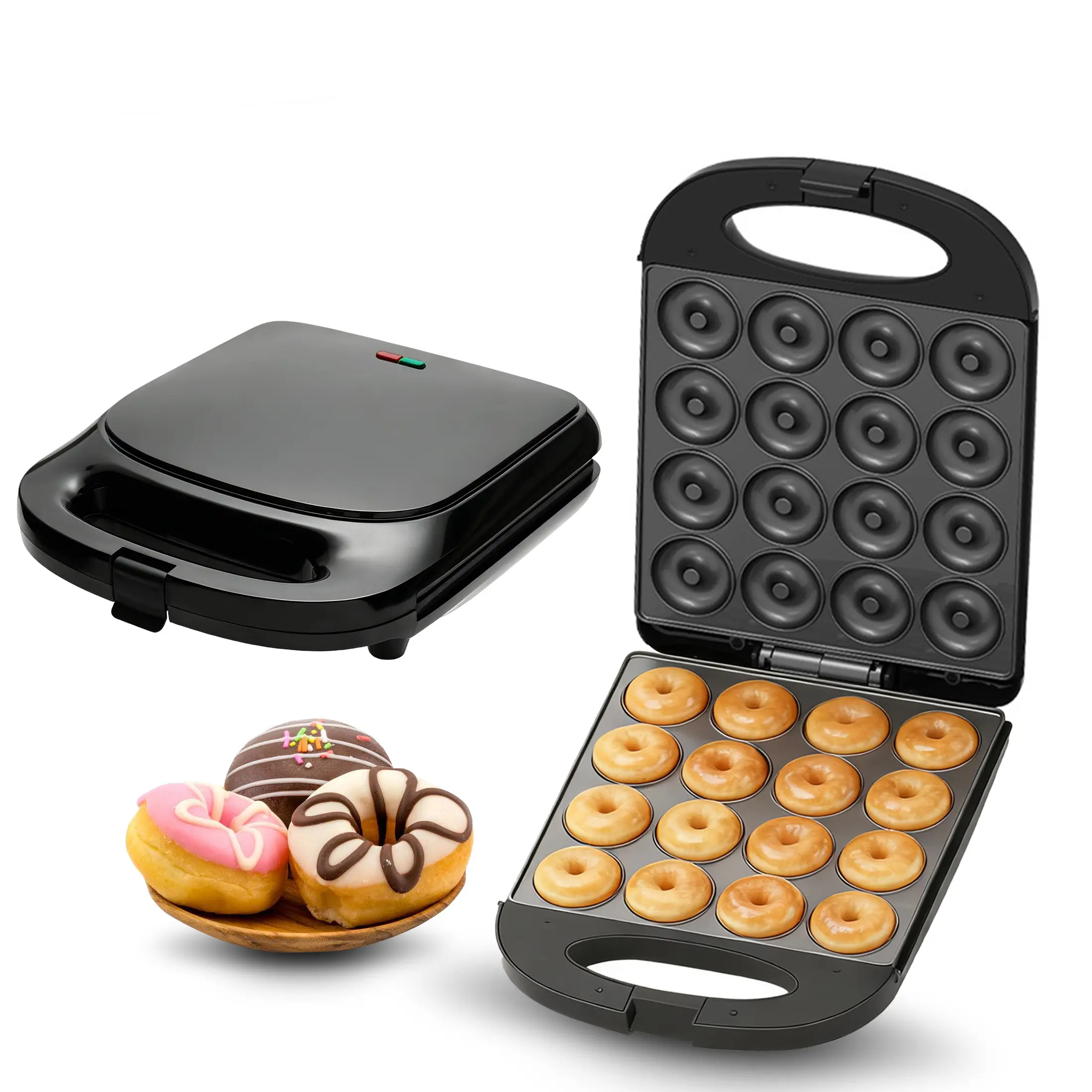 16-Hole 1200W Non-Stick Electric Mini Donut Maker - Kitchen Gadgets, Multi-Functional Pancake Maker for Kid-Friendly Breakfasts, Snacks