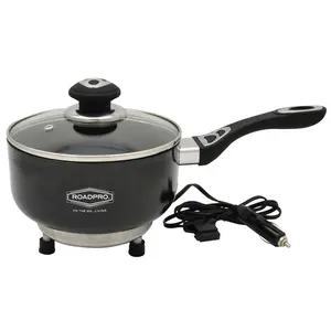 RoadPro 12-Volt Portable Nonstick Saucepan 14-in Aluminum Cooking pan with Lid Lowes.com