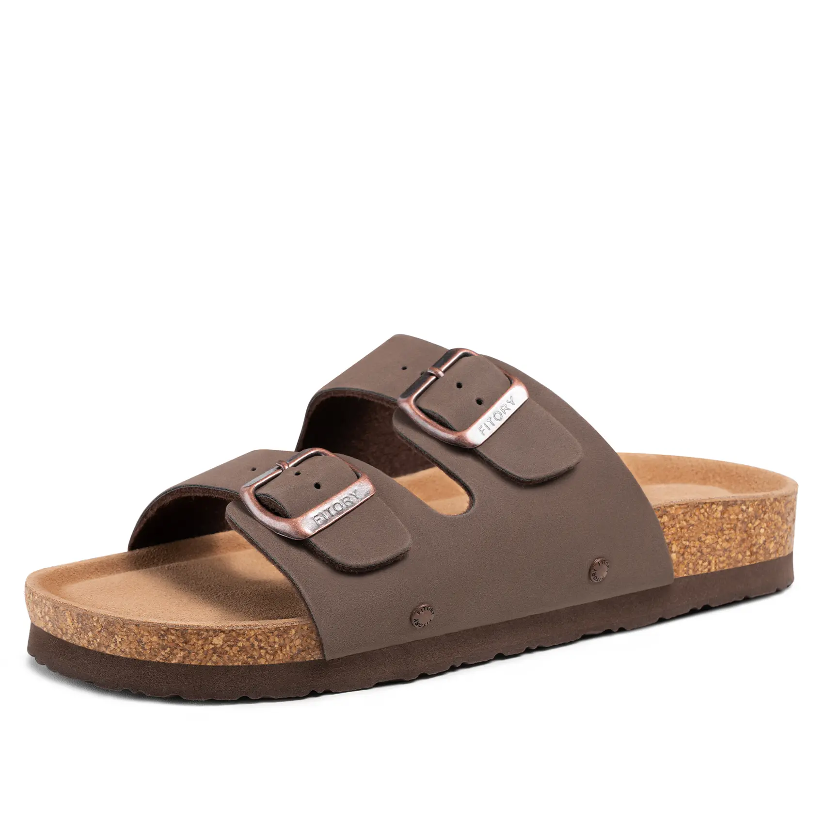 FITORY Women's Flat Sandals, Cork Footbed Slides with Adjustable Straps for Casual Summer Outdoor Wear, Flats, Sandals Women, Women Sandals,shoes for back to school,back to school shoes