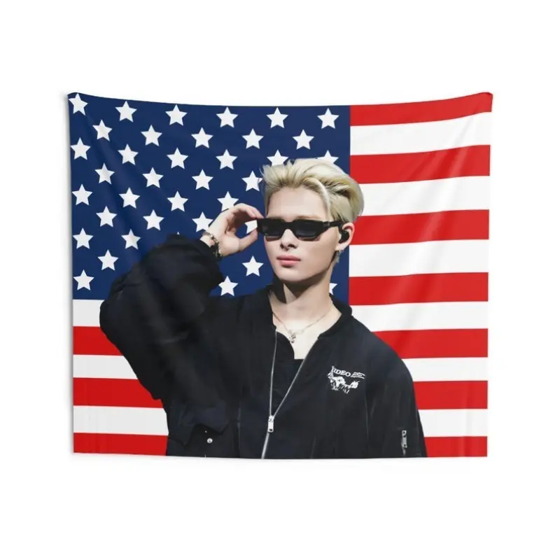 1pc Retro American Flag Print Wall Tapestry - High-Quality Polyester Indoor Wall Decor, Unique Design, Machine Washable, Bedroom Tapestry Room Decor, Ideal Gift for Girls