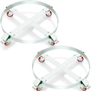 VEVOR 2PCS 55 Gallon Heavy Duty Drum Dolly,  , 1000 lbs Load Capacity, Barrel Dolly Cart Drum Caddy, Non Tipping Hand Truck Capacity Dollies with Steel Frame 4 Swivel Casters Wheel, for Drum Handling