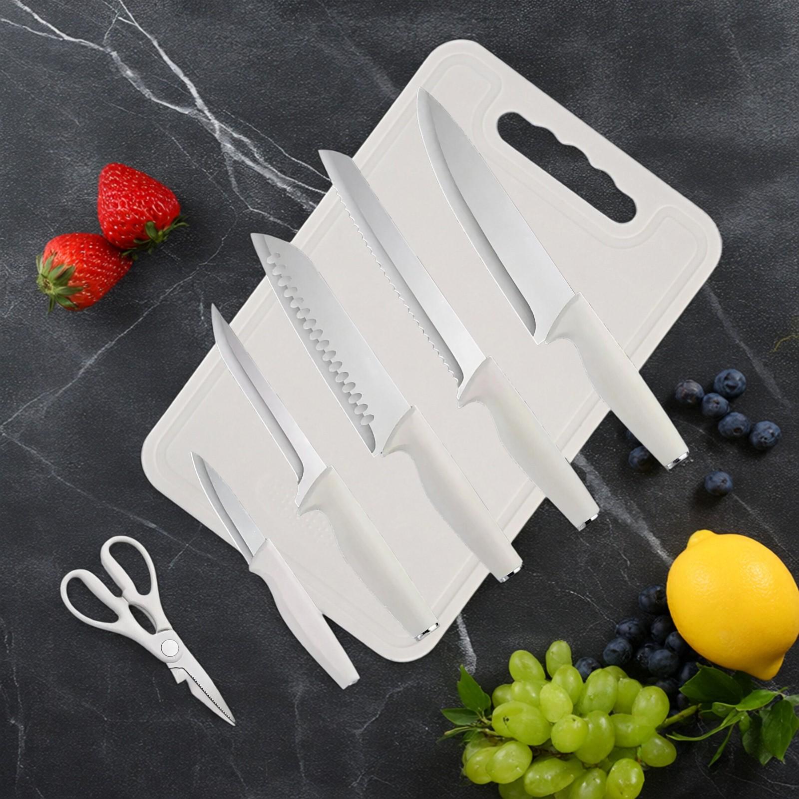 15PCS knife holder kitchenknifeset: meat/vegetable knife, chicken bone knife, German steak knife storage built-in sharpener - stainless steel washable dishwasher suitable for women, wives,man Mother's Day,Father's Day ,Super Category Weekpink/white/black