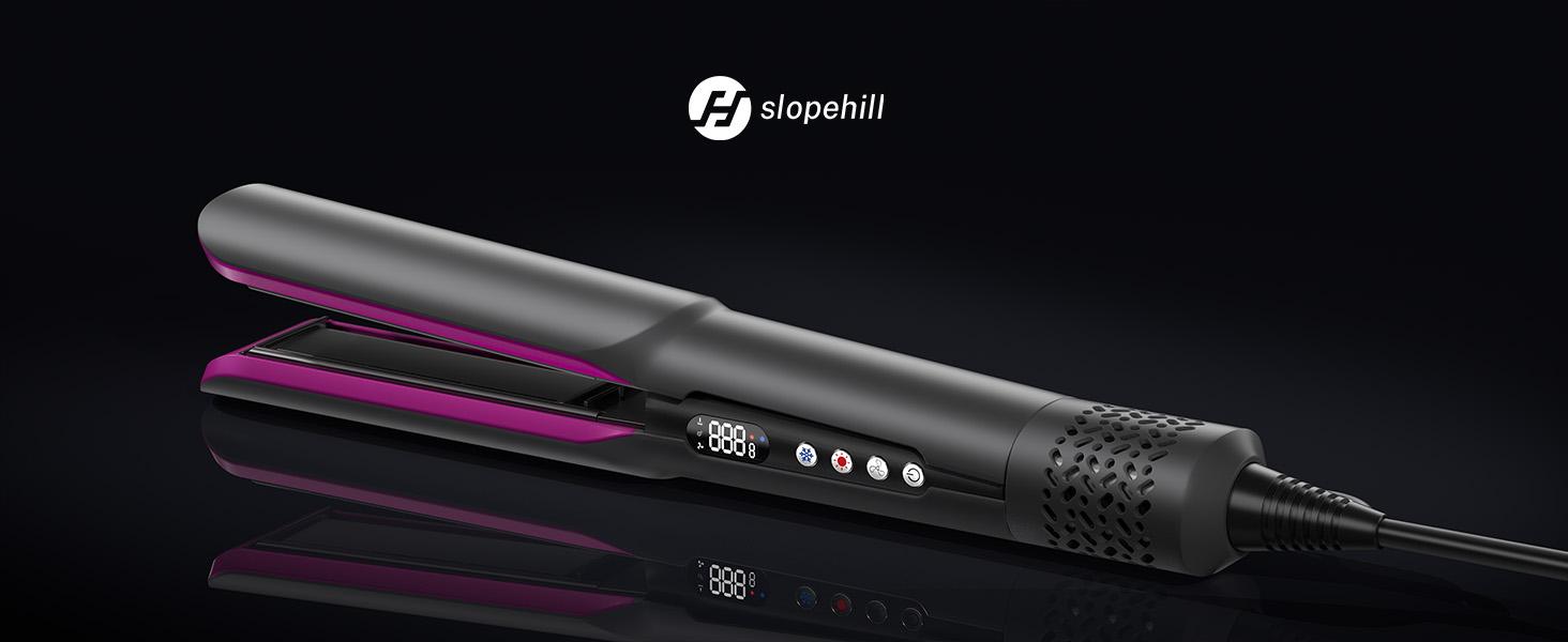 Slopehill SUPGALIY 2-in-1 Hair Straightener and Blow Dryer, Professional Hair Styling Tool, Fits Hair Types 1A–3C