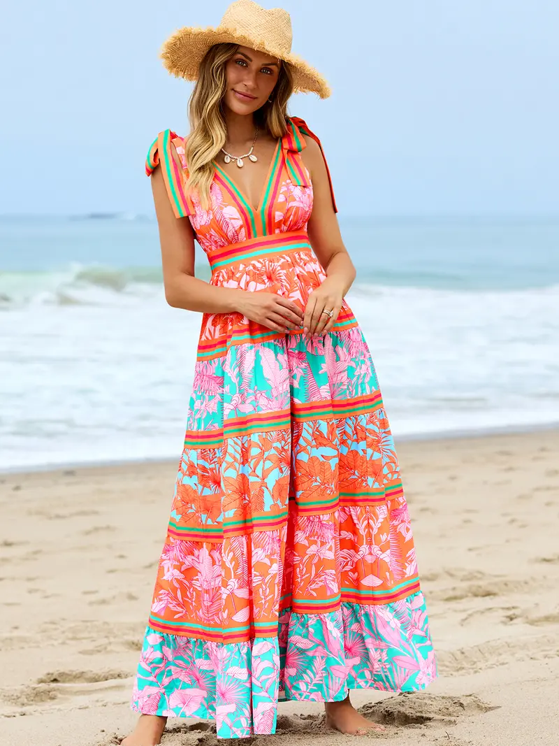 Hat Tropical Vacation Dresses RYDCOT Summer Boho Maxi Dresses For Women 2024 Sleeveless V-Neck Hat Tropical Vacation Dresses RYDCOT Summer Boho Maxi Dresses For Women 2024 Sleeveless V-Neck