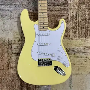Milk Yellow St Big Head Groove Electric Guitar with Solid Body and Comfortable Grip