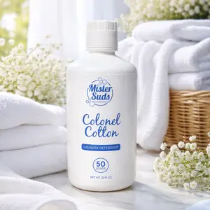 Mister Suds Liquid Laundry Detergent - 50 Loads - Naturally Derived Ingredients - Veteran Owned Business - Hypoallergenic - Made in USA