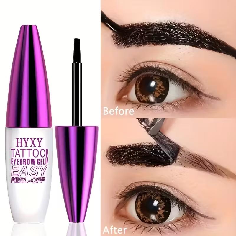 2 pieces of peel-off eyebrow tint, natural and long-lasting, waterproof and sweatproof, smudge-proof eyebrow gel/dye, suitable for all skin types.