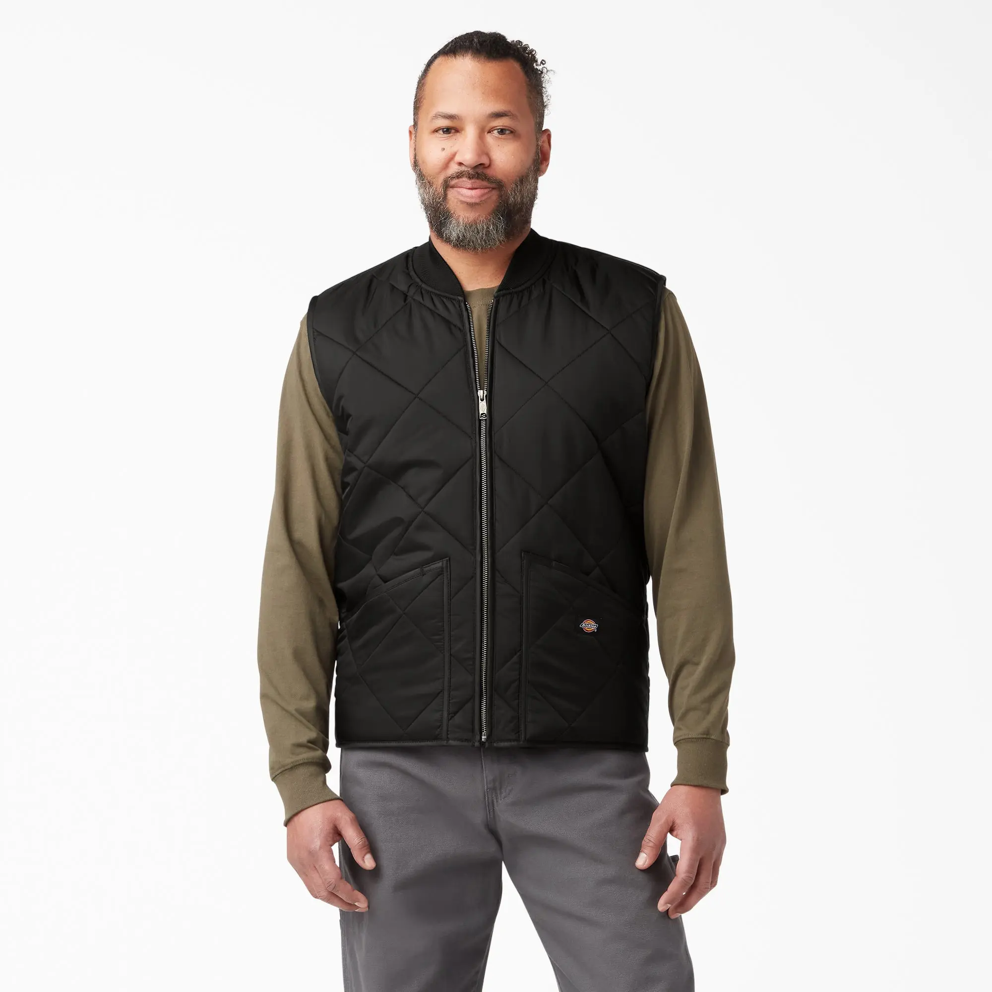 Dickies Diamond Quilted Vest, Utility Pockets Vest Water Resistant, Workwear Streetwear Casual