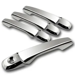 4PCS Chrome Door Handle Covers Caps Trim Compatible with 2011 - 2016 Ford Explorer / 2011 - 2016 Ford Edge (Without Passenger Keyholes, Without Smart Keyless Holes)