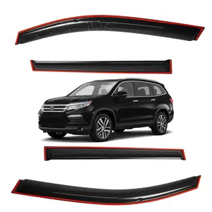 In-channel -For Honda Pilot Sport 2016-2022 Window Visor-Smoke Tinted# Rain guard# Rainproof#Sun Shade#UV Protection# Easy-Install # Vent Shades# Car Windshield# Car Weather Shields# Wind Deflector