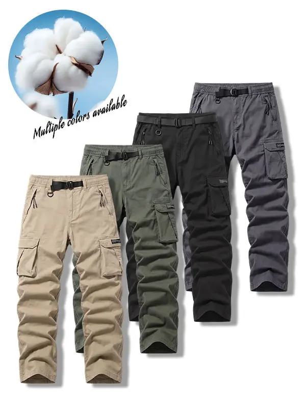 Clean Gent Men’s Tactical Cargo Pants, zip design, multiple pockets, solid color, durable fabric suitable for outdoor hiking and construction work, spring/summer essential, machine washable, regular fit