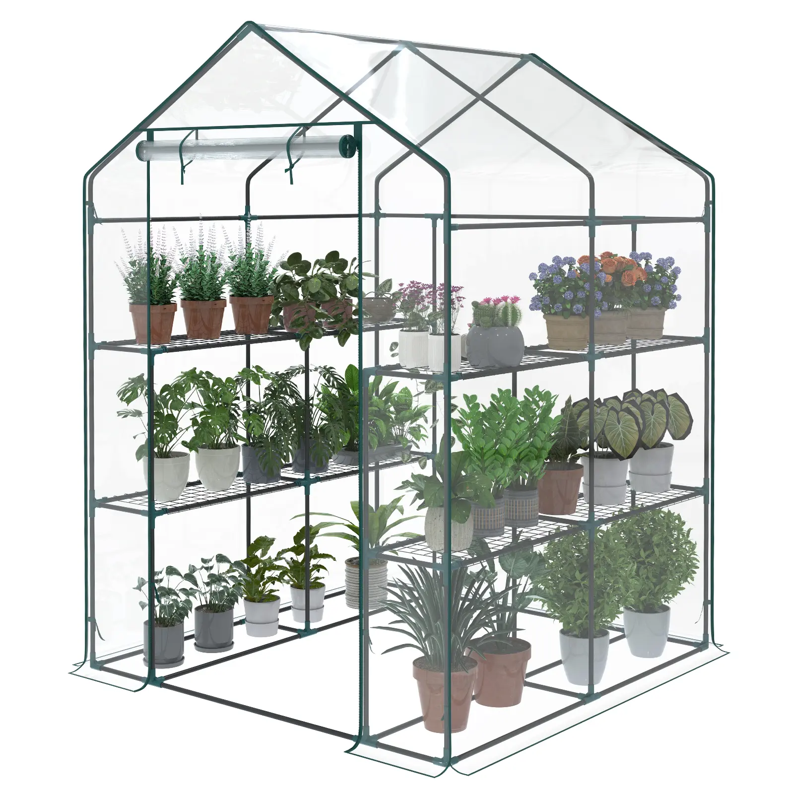 Sweetcrispy Portable Greenhouse with Powder-Coated Steel Frame, Extended Bottom, Easy Grow Indoor Gardening System for Indoor & Outdoor Use