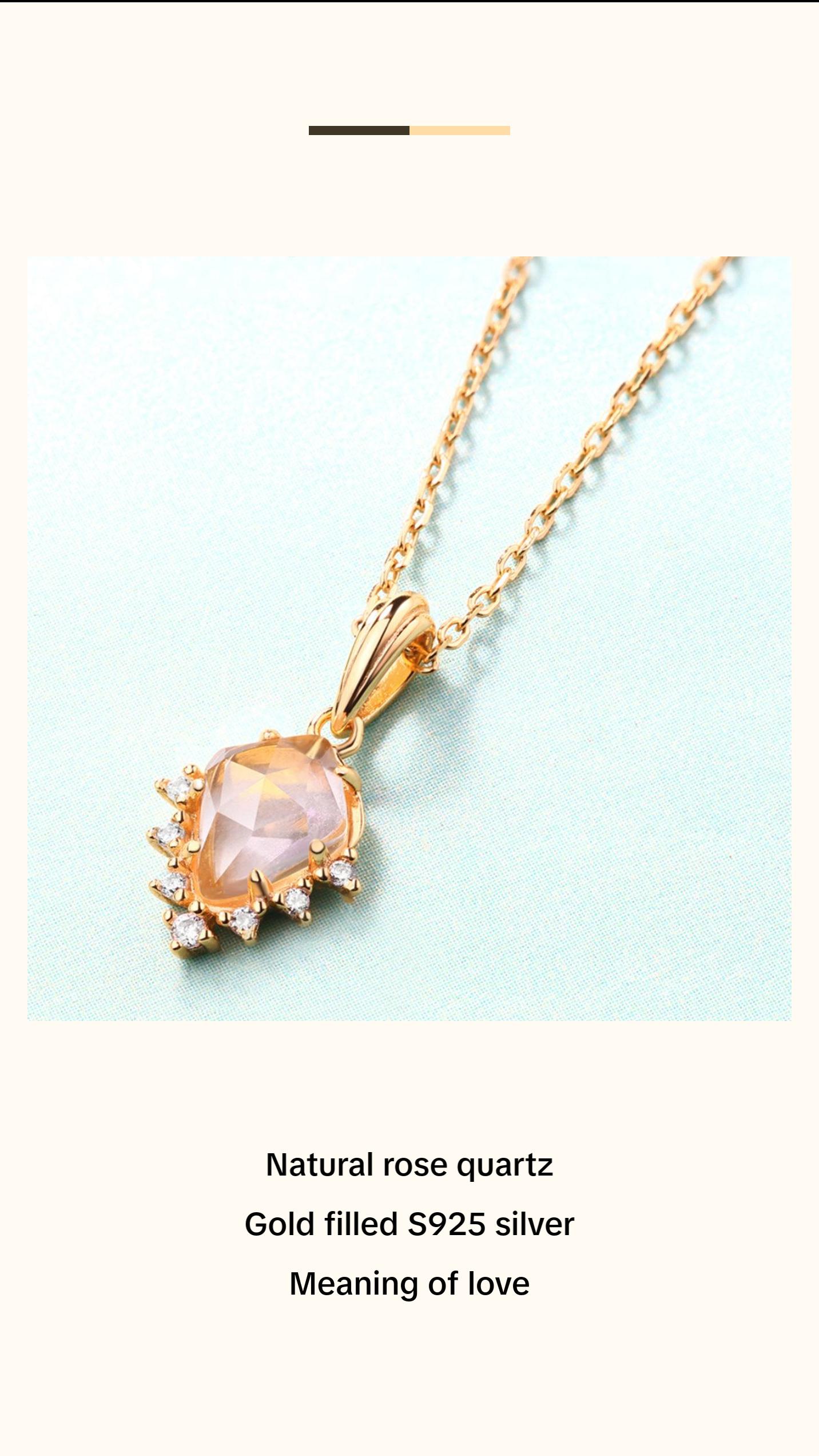Rose Quartz Dainty Pendant Necklace