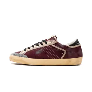 SUPER-STAR PENSTAR SUEDE UPPER CRYSTAL PENSTAR SKATE STAR VINTAGE LEATHER HEEL SIGNATURE FOXING "WINE RED BLACK" GMF00172.F004363.40448