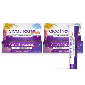 Cicatricure Advanced Scar Gel for Kids, Proven Results in 2 Weeks, Helps to reduce Size, Color, and Texture of Scars, Scar Gel for Face and Body, Gentle Formula, Grape Scent, 1 oz (Pack of 2)