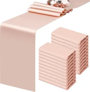 FANI 20 Pack Table Runners 12 x 108 inch Long Satin Table Runners for Wedding Party Banquet,Christmas Decoration, Smooth Satin Fabric Table Runner for Rectange and Round Table