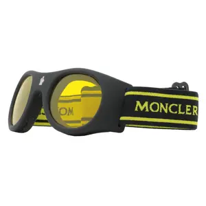 Moncler Logo Band Ski Goggles ML0051 02E Matte Black/Yellow