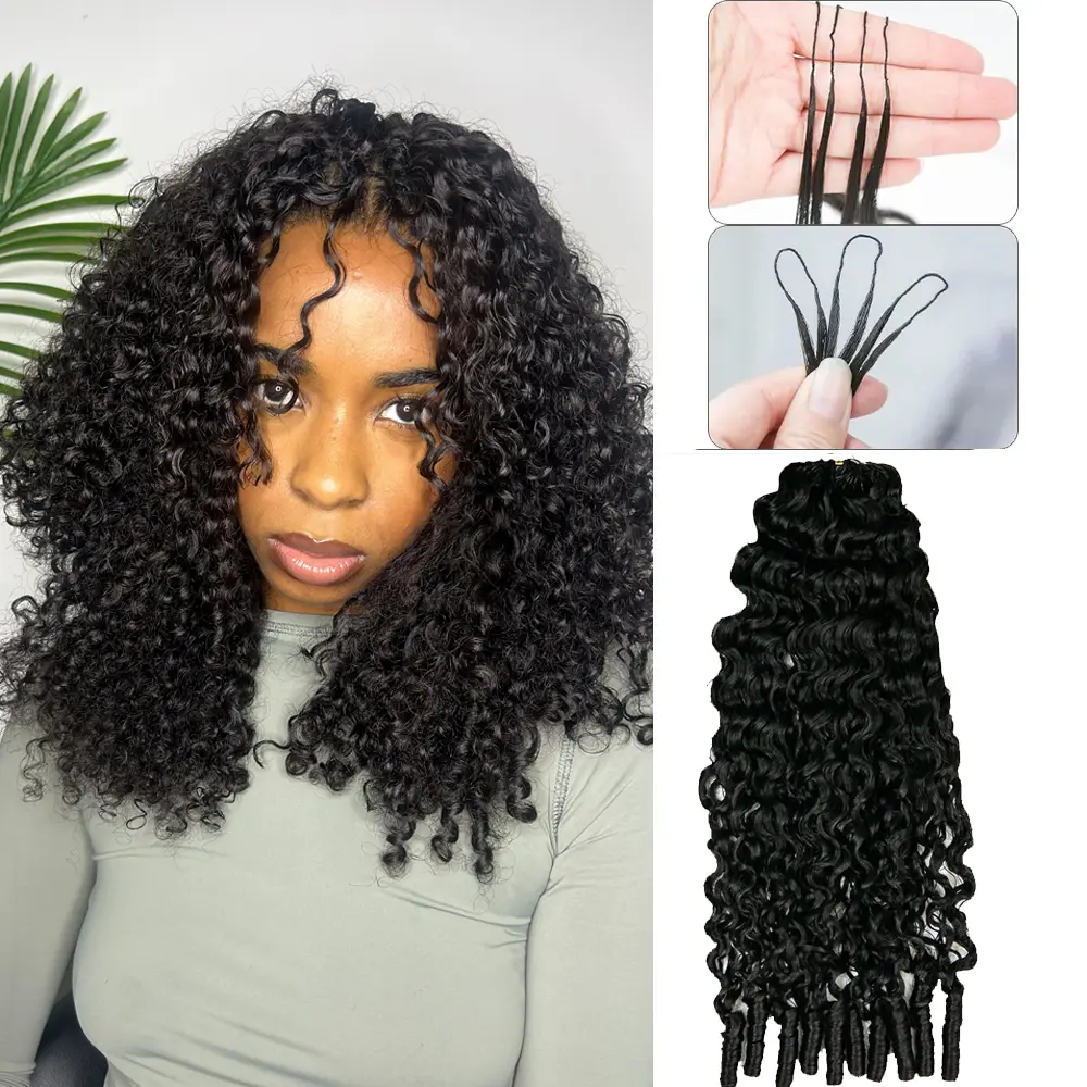 YWIGS Burmese Water Curly Crochet Human Hair for Miracle Knots Boho Braids Burmese Curly Knotless Pre-Separated 60g / Bundle - Time-Saving, 50 Strands per Bundle, 4 to 5 Bundles Recommended for a Full Head #backtoschool #backtoschoolshopping