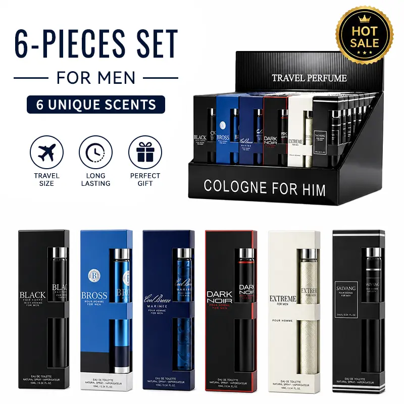 6-Piece Set Men's Eau De Toilette Fragrance，Cologne For Men，Travel Size Perfume，6 Different Scents，Perfect For Dating, Daily Life, Parties, Gift Giving，1.18 fl oz/35 ml Each Bottle