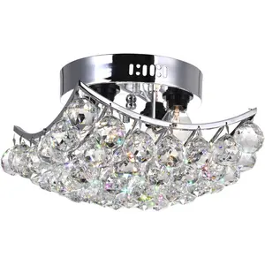 CWI Lighting Queen 4 Light 10 inch Chrome Flush Mount Ceiling Light 8038C10C-S