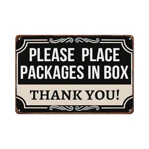 Funny Delivery Signs For Packages Please Place Packages In Box Aluminum Signs Package Delivery Boxes Please Leave Packages Here Signs For Outside Deliveries Decor 8x12 In