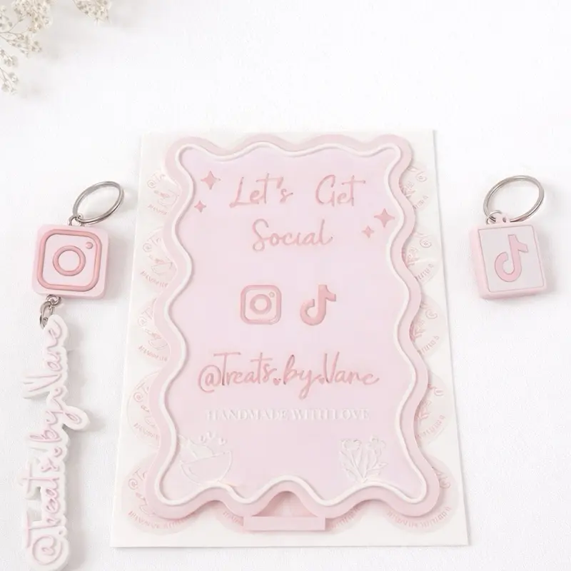 Business Logo Sign/Branding Bundle Kit/ Acrylic Keychain/ Payment/Social Stand/ Logo Stickers/ Watermark