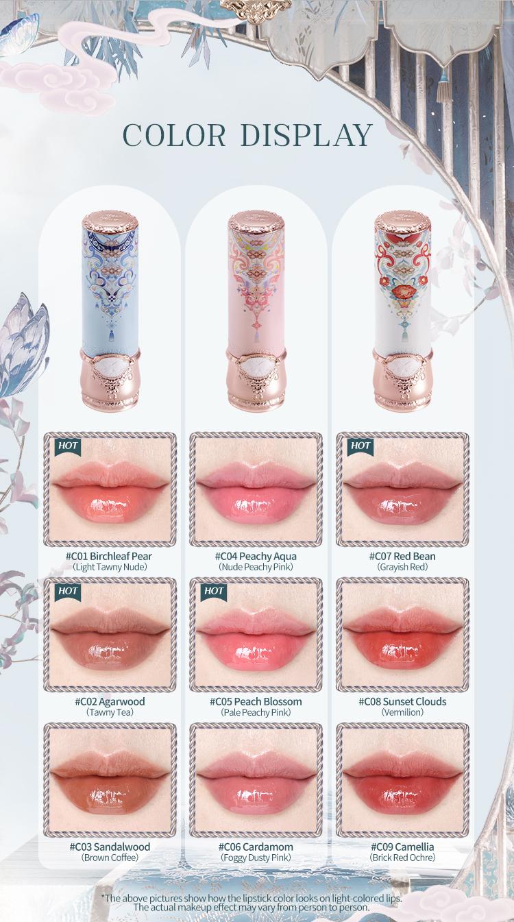 Flower Knows Butterfly Cloud Collar Collection Glossy Lipstick, High-Quality Pigmentation, Long-Lasting, Nourishing Shine, Comfortable Wear, Christmas Cosmetic Gift
