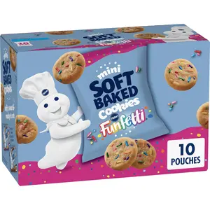 Pillsbury Mini Soft Baked Cookies, Funfetti, Snack Bags, 10 Ct, 10 oz