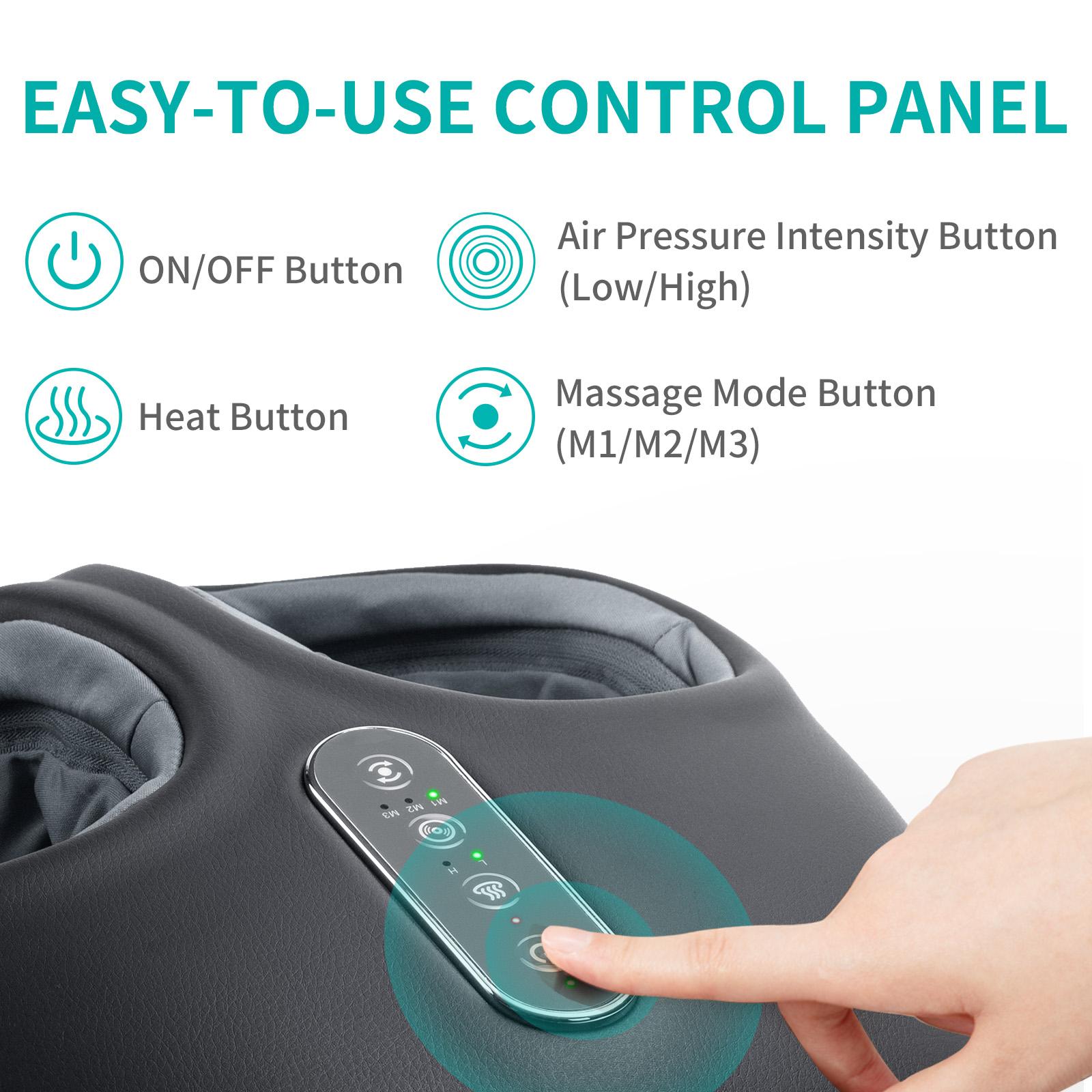 Nekteck Foot Massager Machine with Heat, Deep Kneading Shiatsu Foot Massager with Air Compression, Multiple Massage Modes & Adjustable Intensity