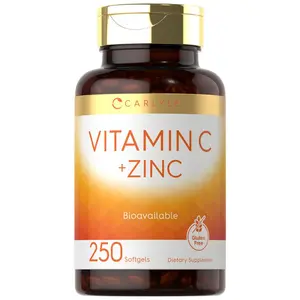 Carlyle Vitamin C with Zinc | 250 Softgels | Bioavailable | Ascorbic Acid | Zinc Oxide | Non-GMO and Gluten Free Supplement