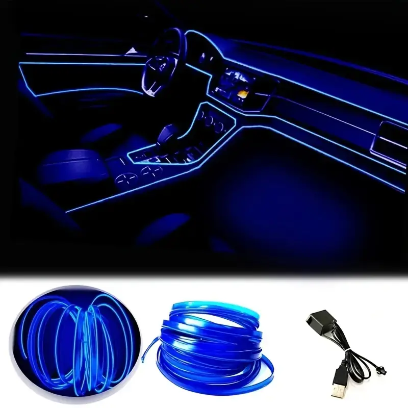 【5M USB Powered Car Interior LED Stripe Light】Ambient Light, Car Interior Ambient Lighting, Flexible Car Decorative Light - Multi-Purpose Car Decor Universal for RV, SUV, Truck, ambient lighting car