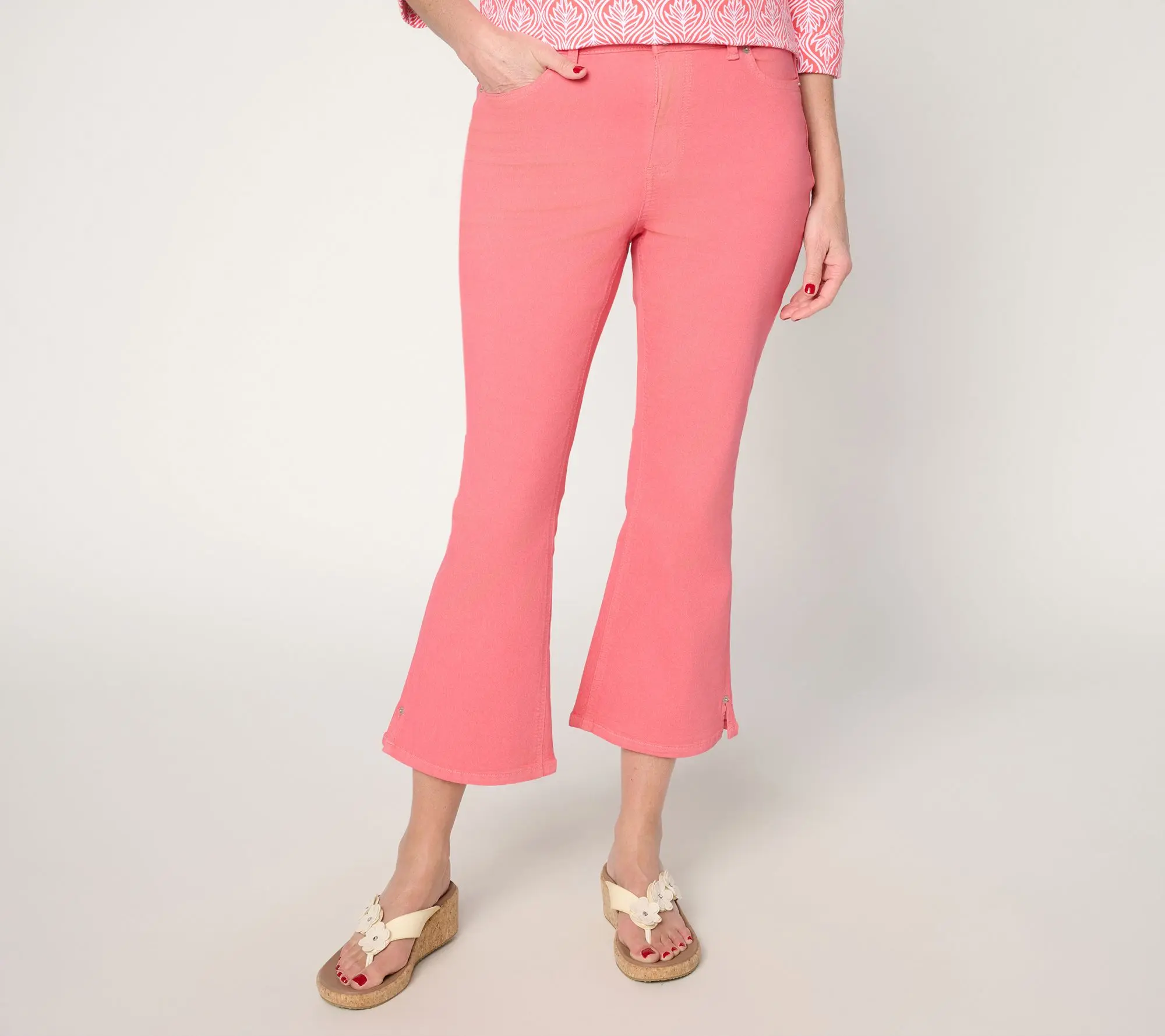 Denim & Co. Petite Classic Stretch Baby Boot Crop Pants