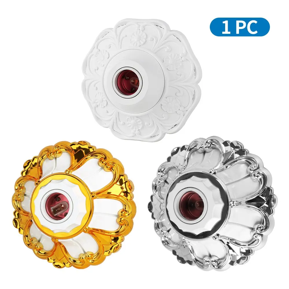 Cilia E27 Lamp Base, Floral Leaf Decor, Ceiling Mount, European Style, Home Office Industrial Use, Lighting Accessories, 1 Piece Set