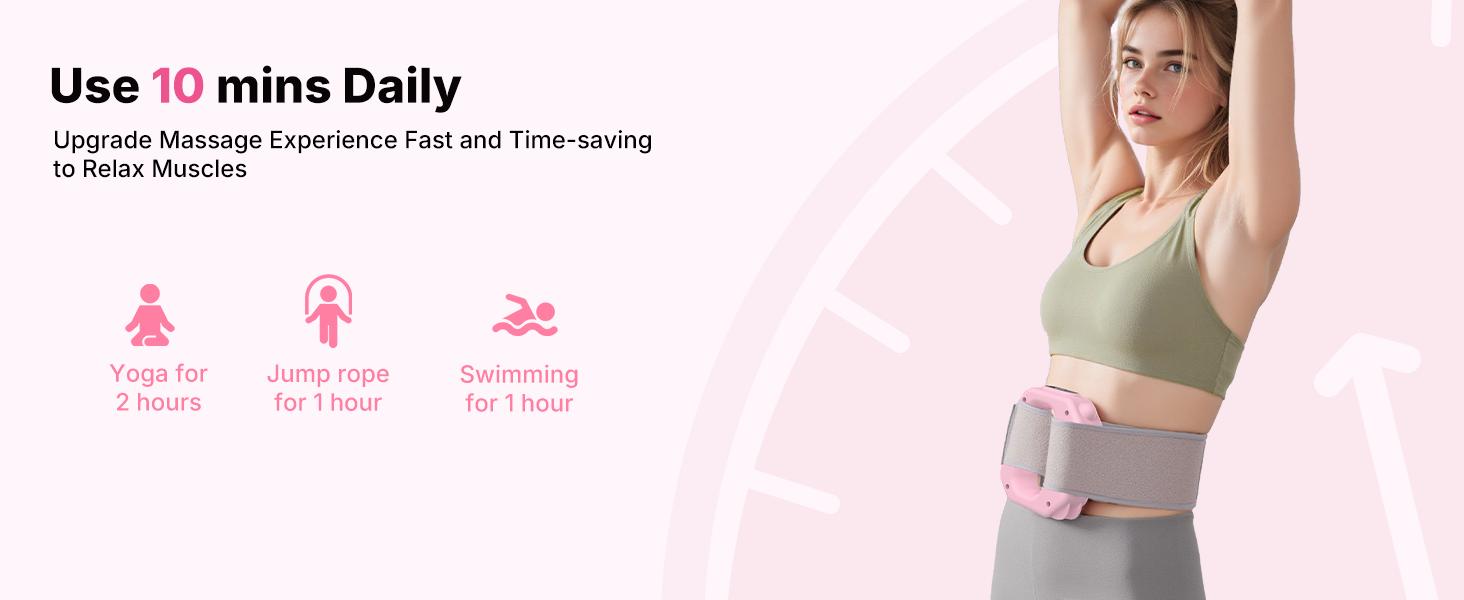 Merach Portable Vibrations Cordless Fascial Ring for Whole Body - 6 Speed Levels Neck & Shoulder Muscle Relief Deep Tissue Percussive Massager for Relaxation Pink & Gray Design