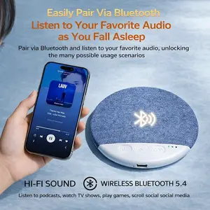 2026 New Upgraded Ultra-Thin Bluetooth Pillow Speaker – Features white noise for sleep aid with soft, immersive sound. Play bedtime music and audiobooks without headphones, fully compatible with Android and iOS systems