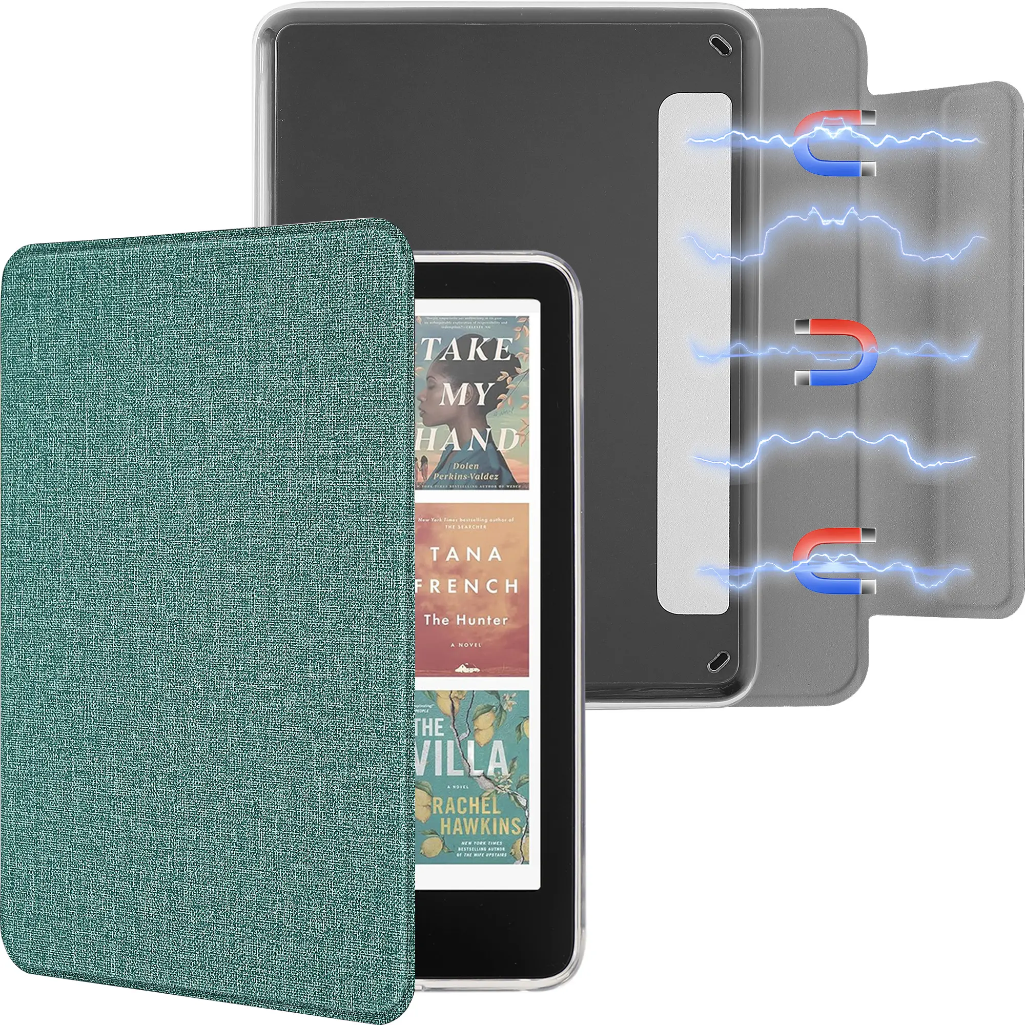 Detachable Magnetic Fabric Kindle Case for 6'' / 6.8'' / 7'' Kindle – Soft Touch Cover with Auto Wake/Sleep