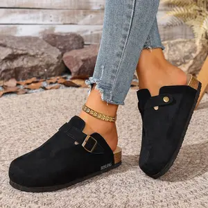 Women's Fashion Suede Clog Slippers Breathable Indoor Outdoor Shoes for All Seasons Springfresh