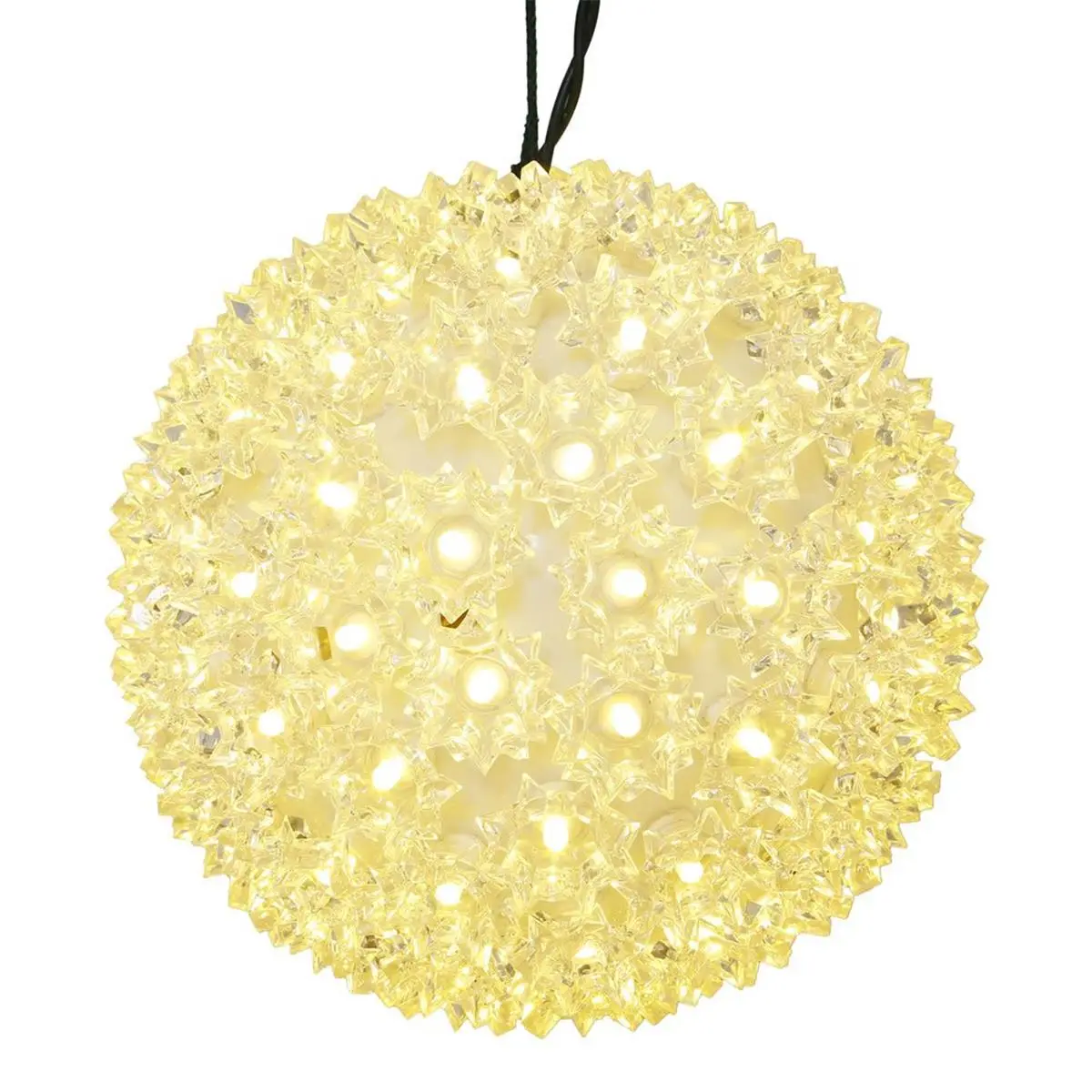 212 MAIN 6 in. Plastic Twinkle Star Light Sphere Decoration - Festive Decorative Lights, Christmas Ornament, Warm White LEDs, Artificial Christmas Tree Decorative Lights