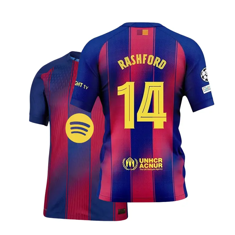 2025-26 RASHFORD #14 Champions League Fan Edition Home Kit Short Sleeve Soccer Jersey