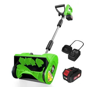 【Clearance ends in 24 hours!】Syvio/Enhulk Cordless Snow Shovel, 20V | 12-Inch | Cordless Snow Blower, Battery Powered Snow Blower with Directional Plate & Adjustable Front Handle (2*20V Battery & Dual Quick Charger Included)