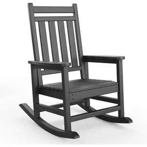 Rocking Chair Outdoor- Poly High Back Porch Rocker Chairs for Adults - All Weather Resistant Furniture for Patio Front Porch
