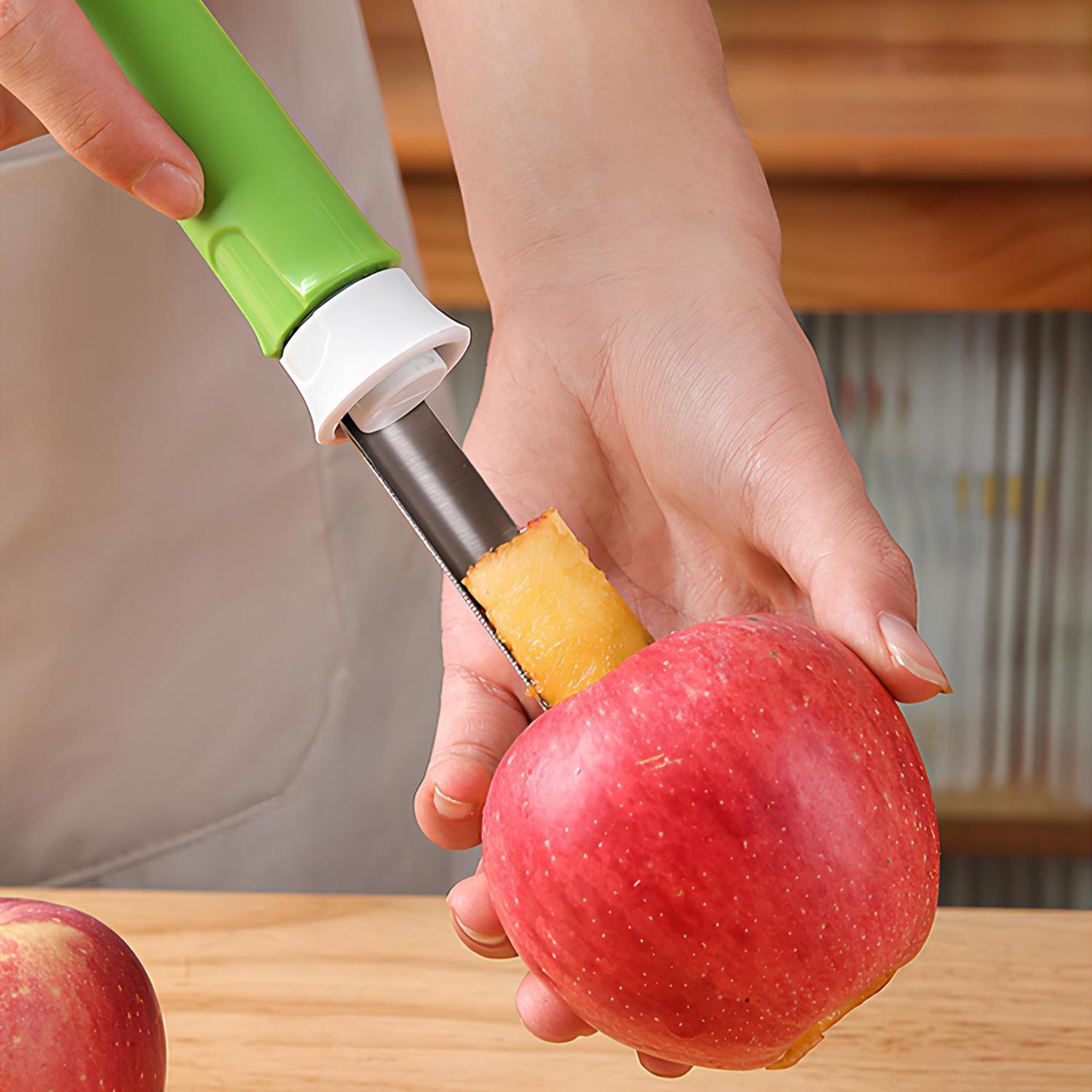2 in 1 Apple Corer and Peeler, Apple Core Removal Tool, Stainless Steel Fruit Vegetable Corer and Peeler Tool, Multifunction Corer Tool, Kitchen Gadget for Fruit and Vegetable