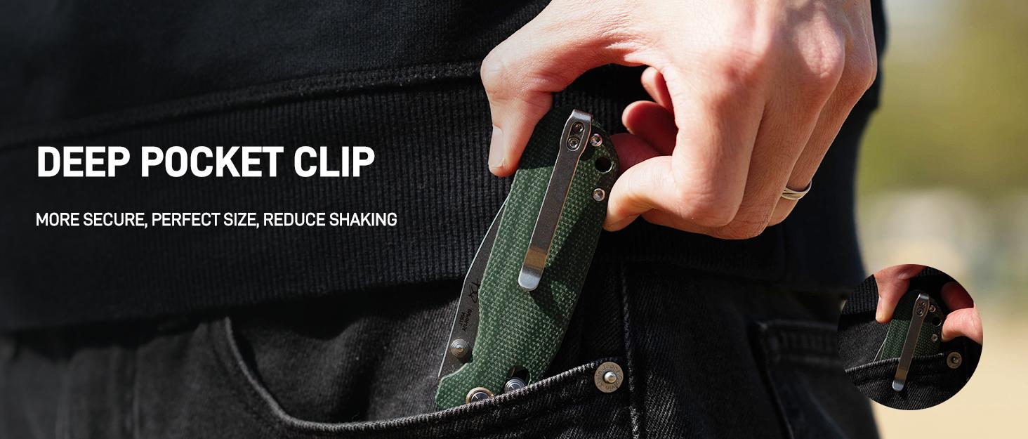 CJRB Maximal Pocket Hunting Knife for Man, 2.95" AR-RPM9 Steel Blade Green Micarta Handle, Outdoor Emergency Survival Gear,Tactical Tool