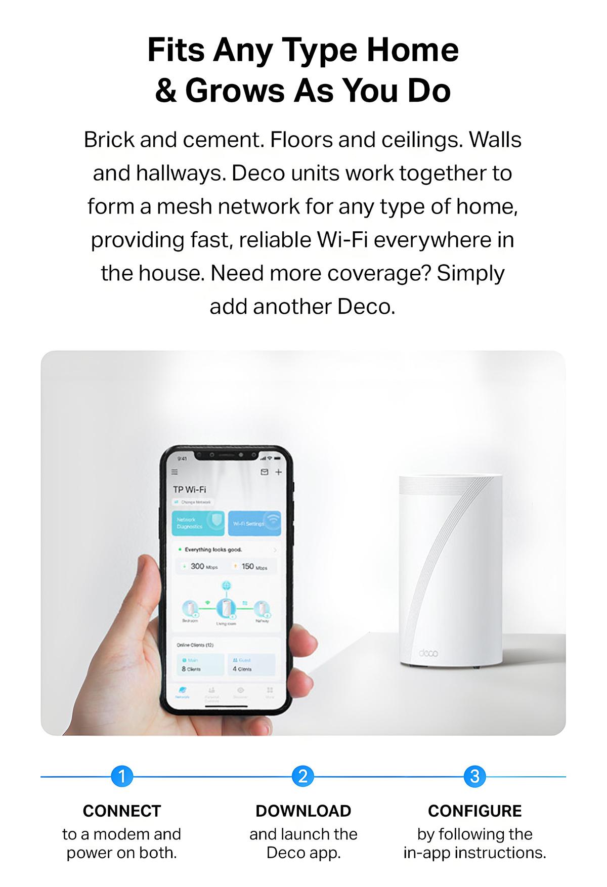 TP-Link Deco BE63(3-pack) Deco 7 Pro BE10000 Tri-Band WiFi 7 Mesh System | BE10000 Speeds, 10G Ports, 7600 Sq.Ft Coverage, 200+ Devices, AI Roaming & VPN TP-Link Deco BE63(3-pack) Deco 7 Pro BE10000 Tri-Band WiFi 7 Mesh System | BE10000 Speeds, 10G Ports, 7600 Sq.Ft Coverage, 200+ Devices, AI Roaming & VPN